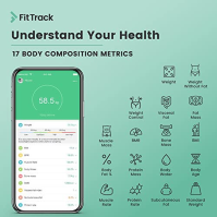 Digitální tělesná váha Koupelnová váha FitTrack Dara - Váha tělesného tuku schválená FDA - BMI Digitální inteligentní váha & Mon